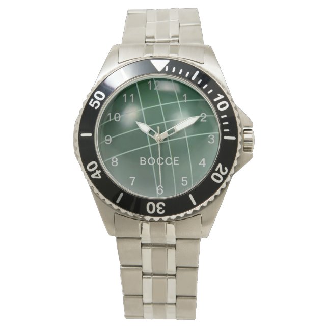 Green bocce ball modern resin realist design watch (Front)