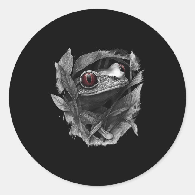 Green Body Tree Frog Rainforest Amphibian Red Eyed Classic Round Sticker (Front)