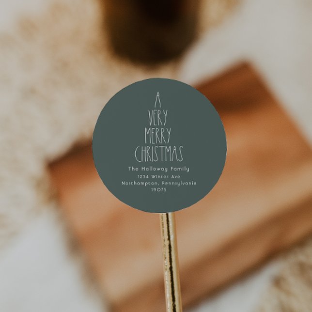 Green Boho A Very Merry Christmas Envelope Seals (Creator Uploaded)