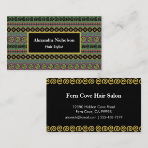 Green Boho Aztec Pattern Hipster Tribal Business Card