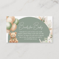 Green Boho Bear Balloon Baby Shower Books for Baby