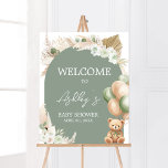 Green Boho Bear Balloon Baby Shower Welcome Poster<br><div class="desc">Make your event special with this Gender Neutral Baby Shower with our cute and lovely printable Welcome Sign featuring adorable Boho Floral Bear Shower theme. Download,  personalise,  and create lasting memories with this perfect touch for your joyous celebration!

BS693</div>