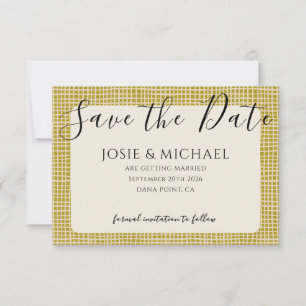 Green Boho photo Flat Save The Date Card