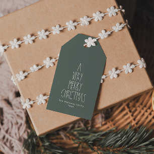 Green Boho Polka Dot Christmas Gift Tags