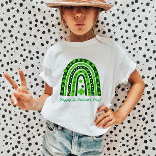 Green Boho Shamrock Rainbow St. Patrick's Day T-Shirt