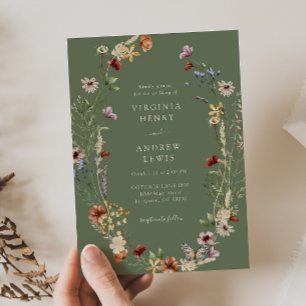 Green Boho Wedding Invitation