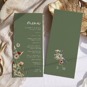 Green Boho Wedding Menu