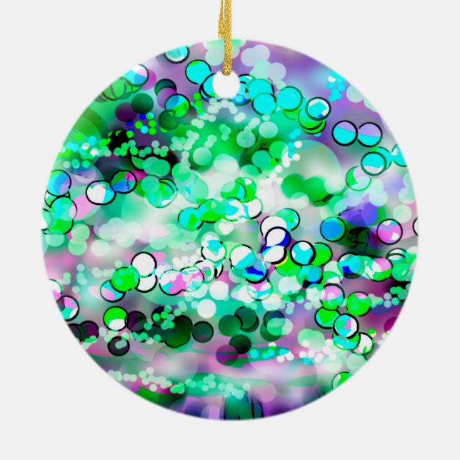 Green Bokeh 92015 Remix Ornament (Back)