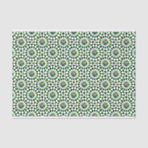 Green Bokeh Retro 1980s Pixels Geometric Pattern Tissue Paper