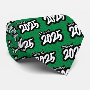 Green Bold Brush Class of 2025 Neck Tie