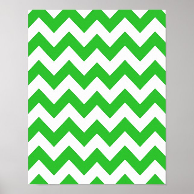 Green Bold Chevron Poster (Front)