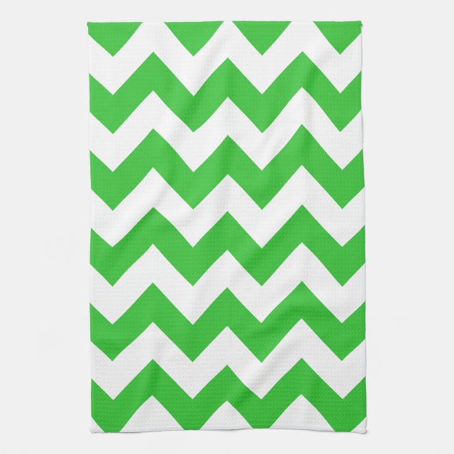 Green Bold Chevron Tea Towel (Vertical)