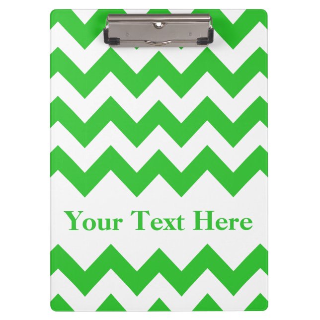 Green Bold Chevron with customisable text Clipboard (Front)