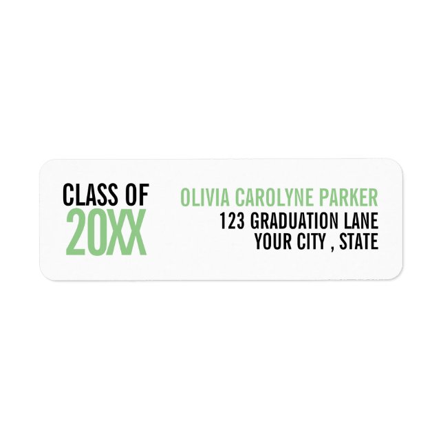  Green bold graduation custom YEAR (Front)