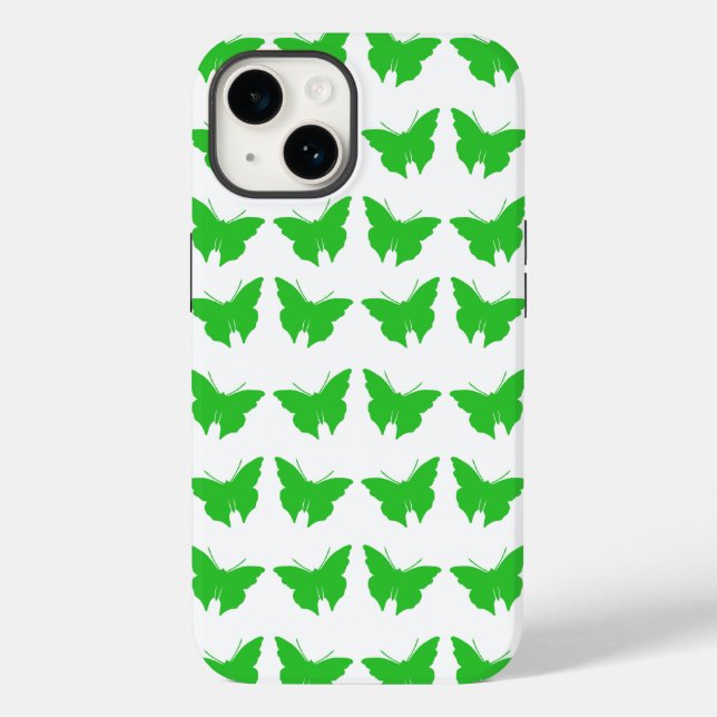 Green Bold Mod Butterflies Case-Mate iPhone Case (Back)