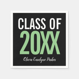  Green Bold  Modern Graduation ANY  YEAR Napkin