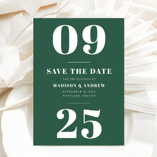 Green Bold Typography Save the Date