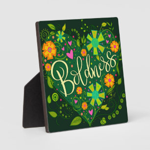 Green Boldness Inspirational Floral Pretty Custom Plaque