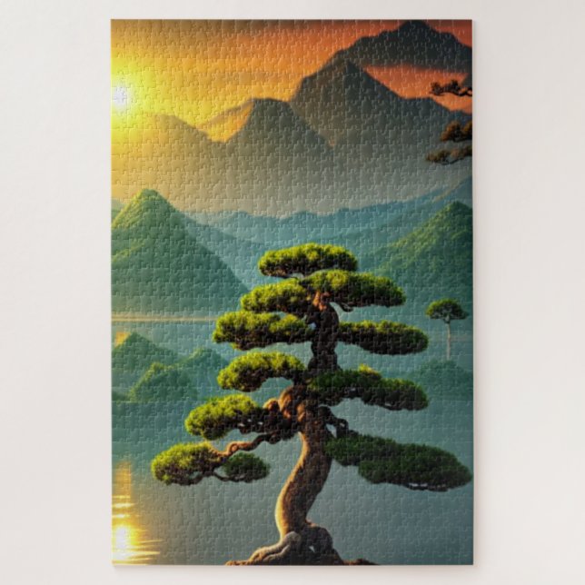 Green Bonsai Tree Jigsaw Puzzle (Vertical)