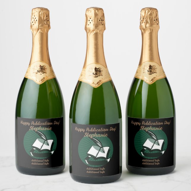 Green Book And Quill Sparkling Wine Label (Bottles)