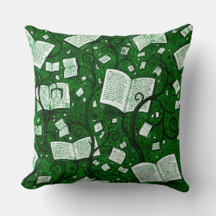 Green Books Background Cushion