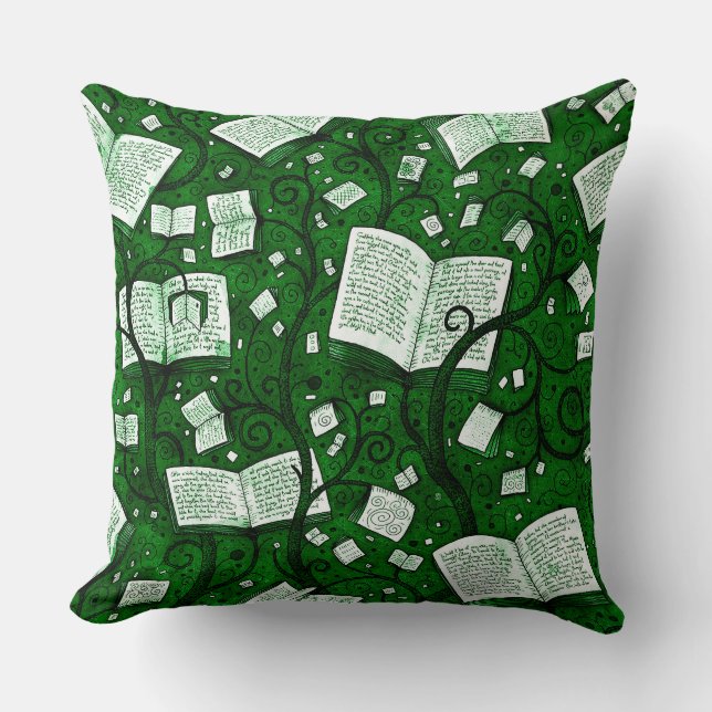 Green Books Background Cushion (Front)