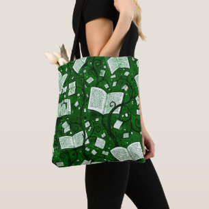 Green Books Background Tote Bag