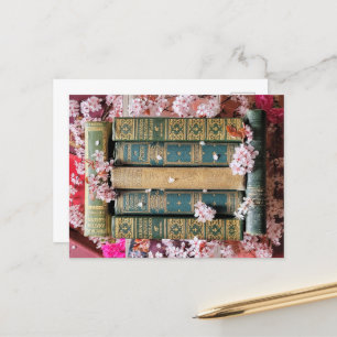 Green Books - Pink Blossoms Postcard