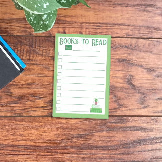 Green Books To Read List Post-It Notes
