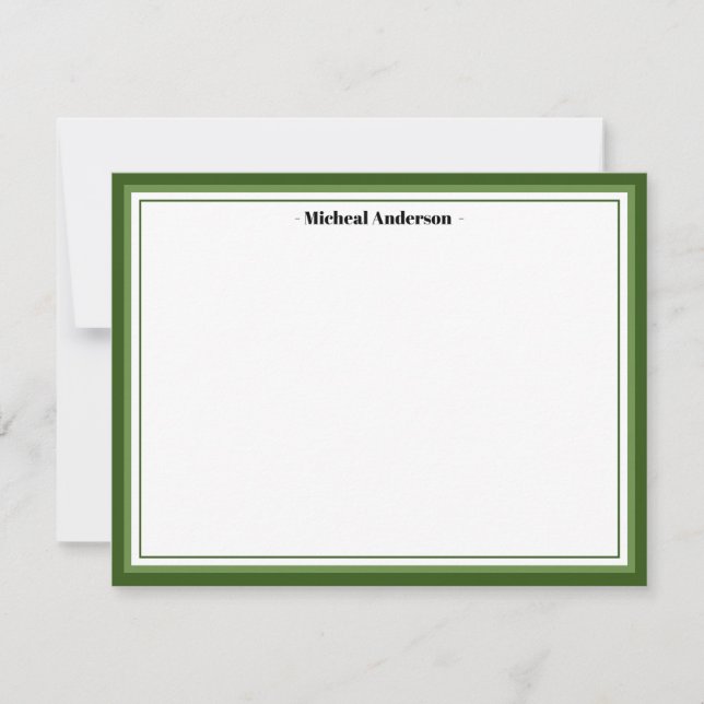 Green Border Classic Personalised  Card (Front)