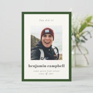 Green Border Graduation Announcement