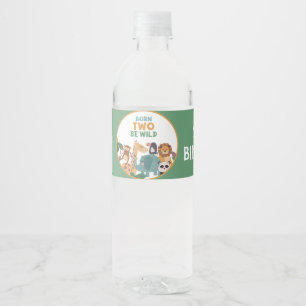 Green Born Two Be Wild  Water Bottle Label