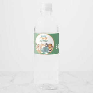 Green Born Two Be Wild  Water Bottle Label