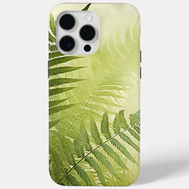 Green Botanical Fern Leaves iPhone or iPad Case (Back)