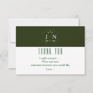 Green Botanical Forest Minimal Wedding Thank You