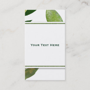 Green Botanical Glam Plant Leaves Elegant Chic Business Card