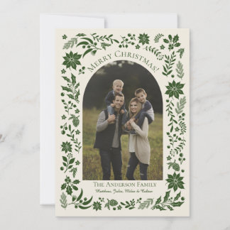 Green Botanical Holiday Card