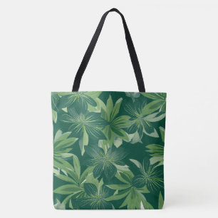 Green Botanical Leaf All-Over-Print Tote