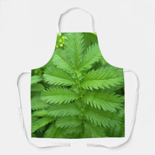 Green Botanical Leaf Pattern Apron