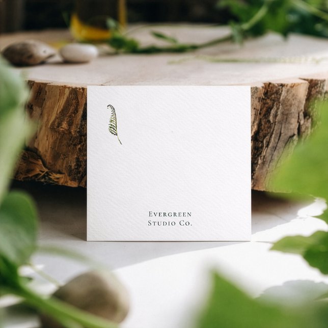 Green Botanical | Modern Elegant Minimalist Square Business Card (Creator Uploaded)
