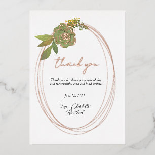 Green Botanical Modern Floral Thank You