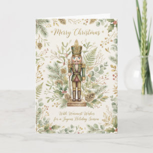 Green Botanical Nutcracker Christmas Card