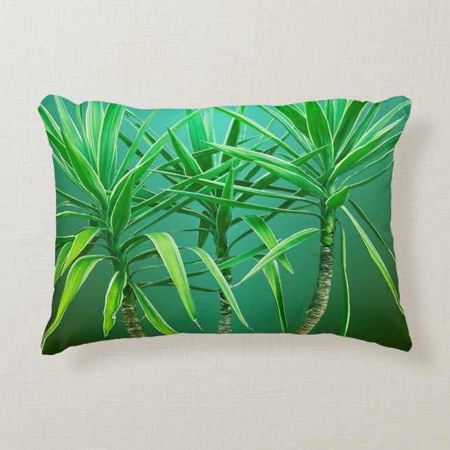  Green Botanical Palm Tree Cushion (Front)
