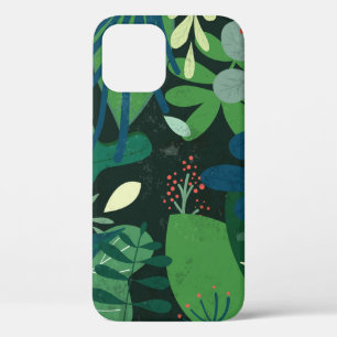 Green Botanical: Tropical Leaves Illustration iPhone 12 Case