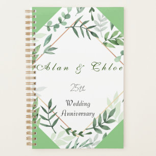 Green Botanical Wedding Anniversary Gift Planner