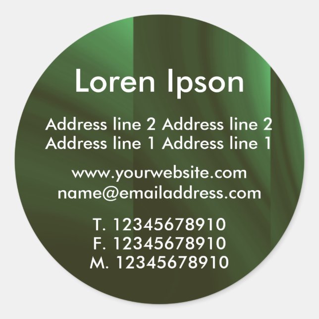 Green Bottle Business / Profile Classic Round Sticker (Front)