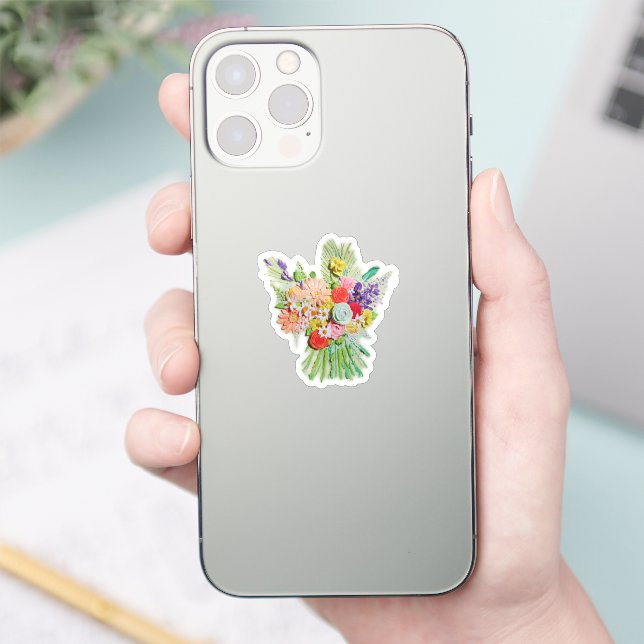 Green Bouquet Sticker For Flower Lovers  (Phone)