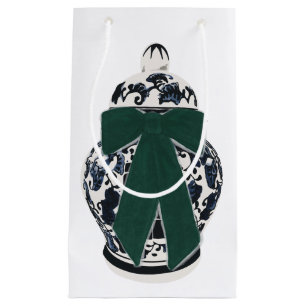 Green Bow Chinoiserie Vase Gift Bag