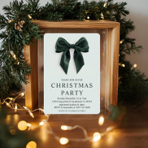 "Green Bow Christmas Party | Elegant Holiday 