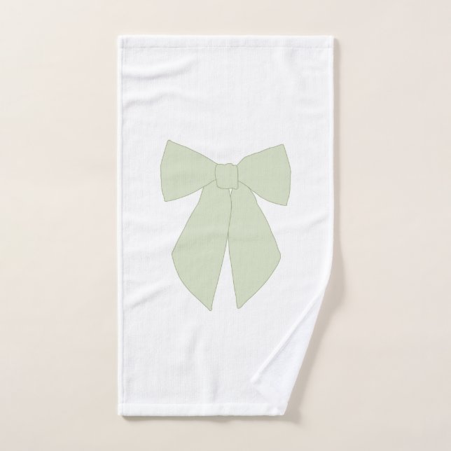 Green Bow Coquette Bath Towel Set (Hand Towel)